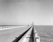 People fishing from the Sunshine Skyway Bridge - Pinellas County, Florida.