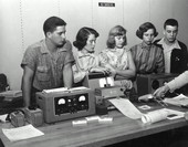 Students watching electronic equipment demonstration in class - Tallahassee, Florida