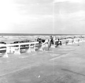 New Smyrna Beach boardwalk on the Atlantic Ocean