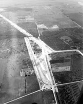 Aerial view of Florida Turnpike construction - Fort Pierce, Florida