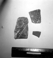 Fragments of pottery on display at McKee's Museum of Sunken Treasure - Plantation Key, Florida