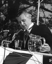 Governor LeRoy Collins delivering inaugural address - Tallahassee, Florida