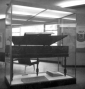 A French spinet piano on display at the Fort Caroline National Memorial Visitor Center - Jacksonville, Florida