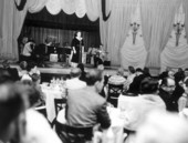 Roberta Sherwood performing in a ballroom at the Eden Roc Hotel - Miami Beach, Florida