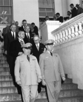 Governor Collins and cabinet being escorted to the inaugural swearing-in ceremony - Tallahassee, Florida.