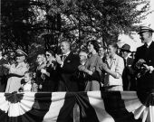Governor enjoying inauguration parade with his family and General Lance - Tallahassee, Florida.