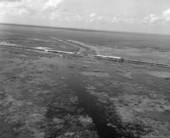 Aerial view of canals and swamps in flood control district - Broward County, Florida