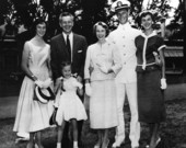 Outdoor portrait of Governor LeRoy Collins with his family