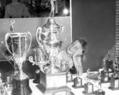 Unidentified girl looks at the awards for Pee Wee Golf - Orlando, Florida
