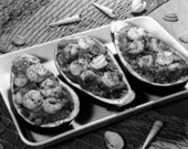 A tray of eggplant Sarasota on the table - Tallahassee, Florida