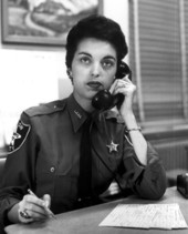 Leon County Sheriff's Department employee Darlyne Joyce on the telephone