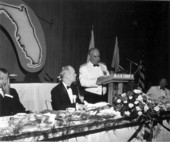 U.S. Senator George Smathers and Governor Farris Bryant listening to General Lance at 4th annual Governor's Military Appreciation Dinner.