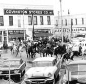 Horseback riders parade through Andulusia, Alabama