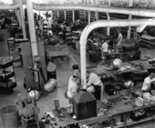Employees at work in the Perkins plant - North Miami, Florida.