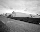 A row of storage warehouses at the naval base : Green Cove Springs, Florida