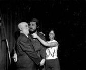 A woman staring at Khruschev and Castro displayed at the London Wax Museum - Saint Petersburg Beach, Florida