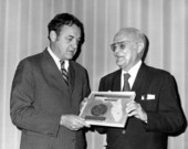 Governor Claude Kirk presenting award to Earl Gresh - Tallahassee, Florida.