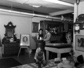 Miss Jean Hill and director Ralph Reed discussing at the Pinellas County Historical Museum - Clearwater, Florida