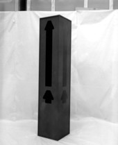 Red Column sculpture by Doris Leeper.