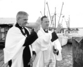Clergy blessing fleet at the Florida Seafood Festival - Apalachicola, Florida