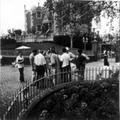 Tourist group at the Magic Kingdom - Orlando, Florida.