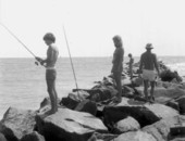 Fishing from the jetty at Cape Canaveral