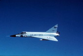 U.S. Air Force F-102 flying over the Florida Straits