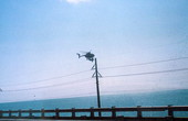 Work being done on powerline next to Long Key bridge.