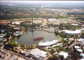 Aerial view overlooking the Sea World theme park in Orlando.