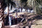View showing visitors at San Marcos de Apalache Historic State Park - Saint Marks, Florida..