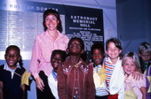 Teacher with students at the Brevard Community College Astronaut Memorial Hall - Cocoa, Florida.