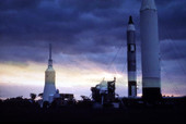 View of rockets at the Kennedy Space Center - Merritt Island, Florida.