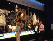Visitors viewing an exhibit at the United States Astronaut Hall of Fame attraction in Titusville, Florida.