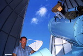 Visitor in the observatory at the Brevard Community College Astronaut Memorial Hall in Cocoa, Florida.