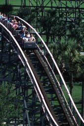 Florida Hurricane roller coaster at the Boardwalk and Baseball theme park in Haines City, Florida.