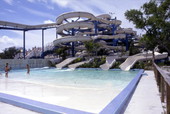 Water slide at the Six Flags Atlantis attraction in Hollywood, Florida.