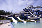 Water slide at the Six Flags Atlantis theme park in Hollywood, Florida.