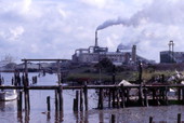 View looking toward an industrial plant at the Jaws II movie location in Destin, Florida.