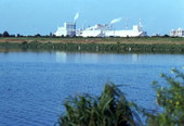 View looking toward a factory in Hamilton County.