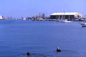View looking toward docks at Port Canaveral, Florida.