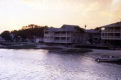 View showing condominiums in Cedar Key, Florida.