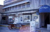 Brown Pelican Restaurant building at 490 Dock St. in Cedar Key, Florida.