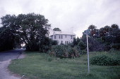 View looking north toward the J. Ira Gore house on the southeast corner of 2nd and F streets in Cedar Key, Florida.