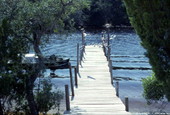 View of a dock at Cedar Key, Florida.