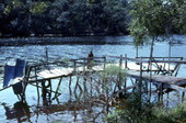 View showing a dock at Cedar Key, Florida.