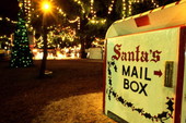 View showing "Santa's mail box" and Christmas decorations in Coral Gables, Florida.