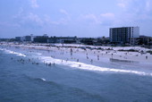 Aerial view showing visitors at Daytona Beach.