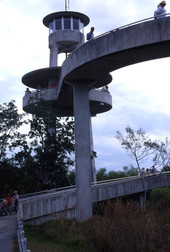 Close-up view of the observation tower in Shark Valley at the Everglades National Park.