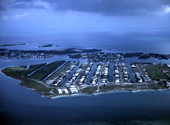 Aerial view looking north over Key Colony Beach, Florida.