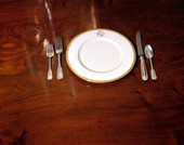 China and flatware on the dining table at Governor's Mansion - Tallahassee, Florida